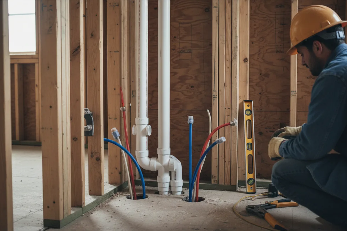 Drain and supply rough-in during Toilet Repair and Installation in Dickinson